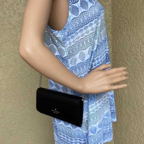 Kate Spade Chain Wallet Crossbody Clutch Black - Picture 14 of 14